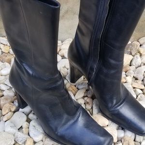 Black leather boots